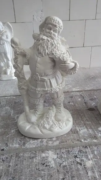 Papai Noel Escultura do Papai Noel em Gesso Cru