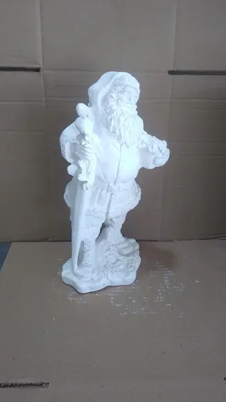 Papai Noel Escultura em Gesso Cru do Papai Noel