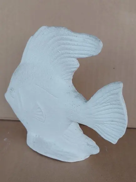 Peixe Beta Imagem Peixinho Beta Escultura em Gesso Cru