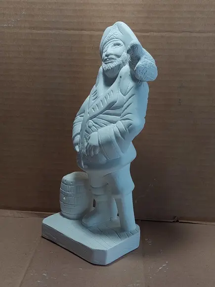 Pirata da Perna de Pau Imagem Pirata Escultura em Gesso Cru