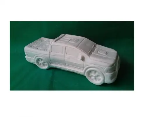 Picap Caminhonete Hillux Imagem Cofre p/ Moedas em Gesso Cru