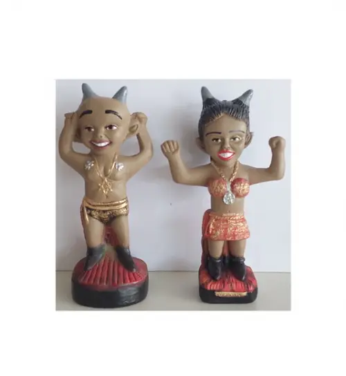 Pomba Gira Mirim + Exu Mirim Imagem Casal Brasinha c/ Chifre