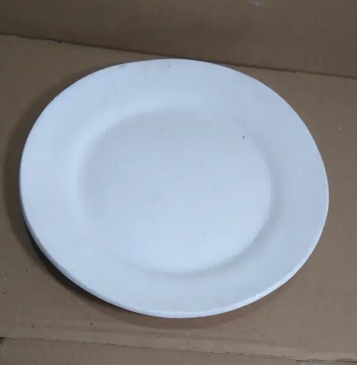Prato Liso Escultura em Gesso Cru para Festa Grega 23x23cm