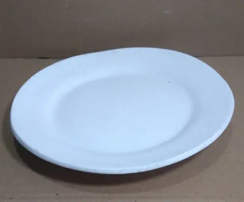 Prato Liso Escultura em Gesso Cru para Festa Grega 23x23cm