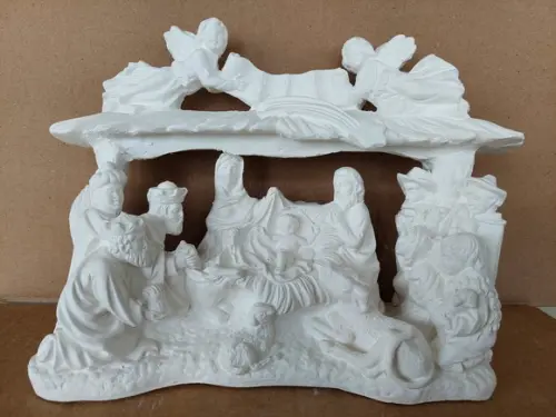 Presépio de Natal Escultura Presepio de Mesa Gesso Cru