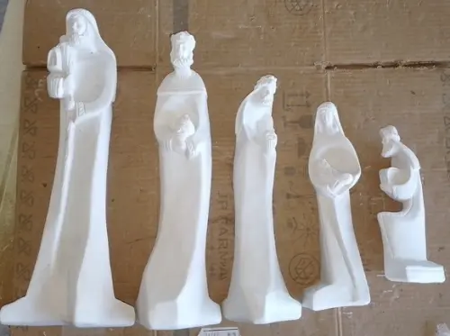 Presépio Natal de Encaixe 5 Peças a Maior 37cm a Menor 20cm
