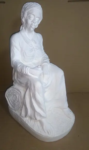 Preta Velha Imagem Mãe Vó Preta Velha sem Nome Gesso Cru