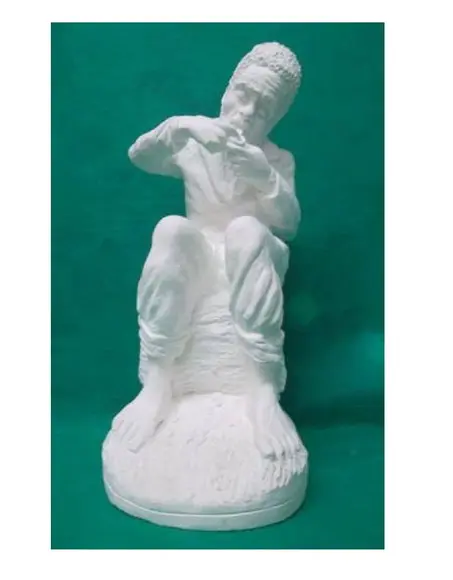 Preto Velho Imagem Pai Preto Velho p/ Batismo em Gesso Cru