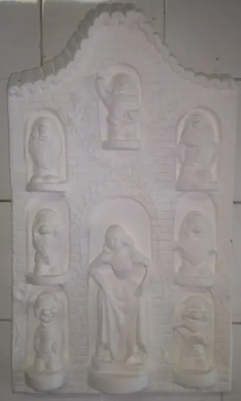 Quadro de Parede Branca de Neve e os 7 Anões em Gesso Cru