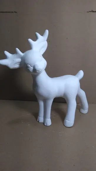 Rena em Pé Imagem Rena do Treno Papai Noel Escultura Gesso