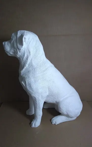 Rottweiler Cachorro Rottweiler Escultura em Gesso Cru