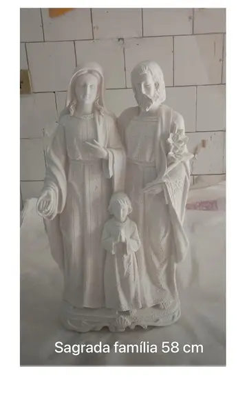 Sagrada Família Imagem Sagrada Família Grande 60cm Gesso Cru