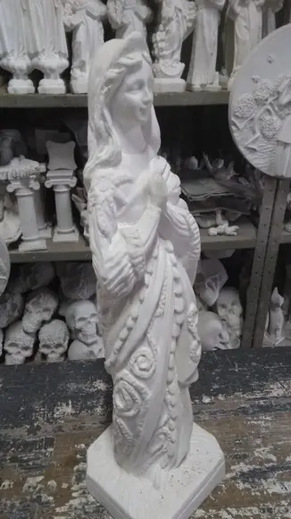 Santa Barbara Escultura em Gesso Cru Santa Barbara Nova