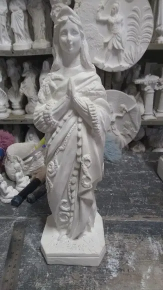 Santa Barbara Escultura em Gesso Cru Santa Barbara Nova