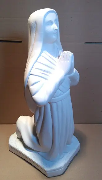 Santa Bernadete Imagem Santa Bernadete Grande 38cm Gesso Cru