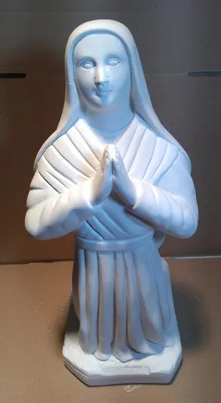 Santa Bernadete Imagem Santa Bernadete Grande 38cm Gesso Cru