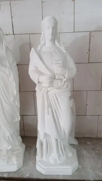 Santa Cecilia Imagem Santa Cecília Grande com 60cm Gesso Cru