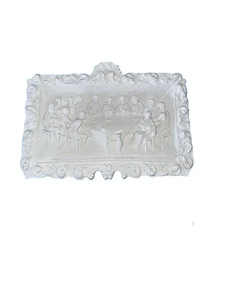 Santa Ceia Quadro Colonial Gesso Cru P/colocar Mesa