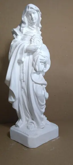Santa Clara Imagem Santa Clara Barroca em Gesso Cru