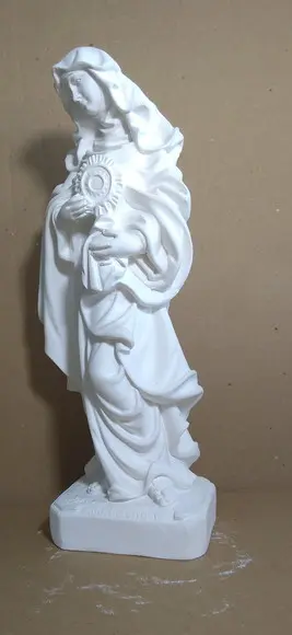 Santa Clara Imagem Santa Clara Barroca em Gesso Cru