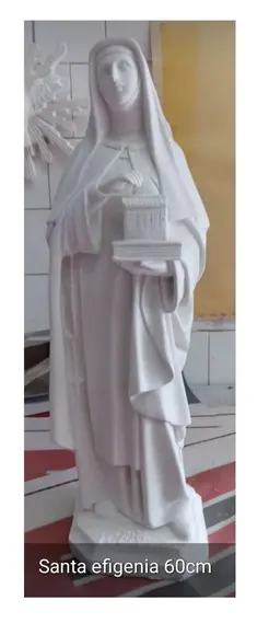 Santa Efigênia Imagem Santa Efigenia Escultura Gesso Cru 60c