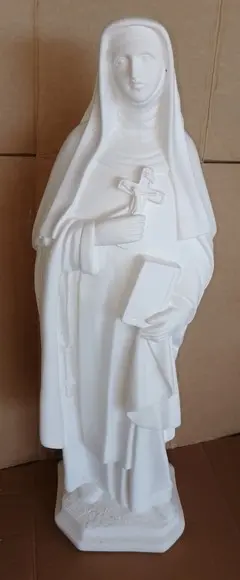 Santa Mônica Imagem Santa Monica em Gesso Cru Grande