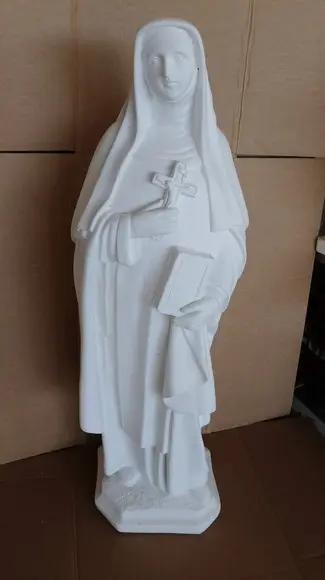 Santa Mônica Imagem Santa Monica em Gesso Cru Grande