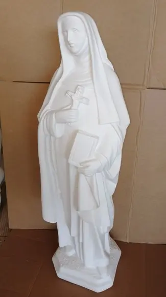 Santa Mônica Imagem Santa Monica em Gesso Cru Grande