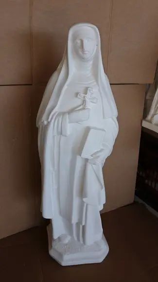 Santa Mônica Imagem Santa Monica em Gesso Cru Grande