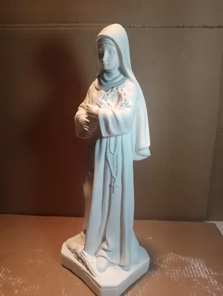 Santa Rita Imagem Santa Rita de Cassia Escultura Gesso 38cm