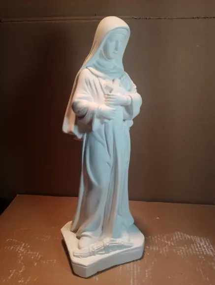 Santa Rita Imagem Santa Rita de Cassia Escultura Gesso 38cm