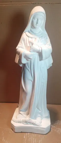 Santa Rita Imagem Santa Rita de Cassia Escultura Gesso 38cm