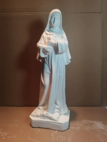 Santa Rita Imagem Santa Rita de Cassia Escultura Gesso 38cm