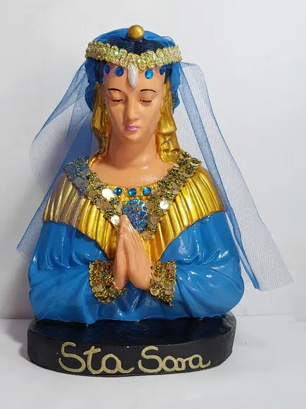 Santa Sara de Kali Imagem Santa Sara Cali c/ Pedras e Rendas