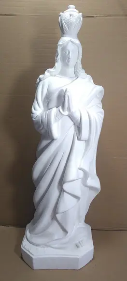Santa Sara Imagem Santa Sara com Coroa Gesso Cru Grande 60cm
