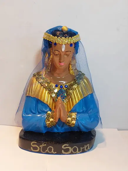Santa Sara de Kali Imagem Sara Cali c/ Renda Pedras Especial