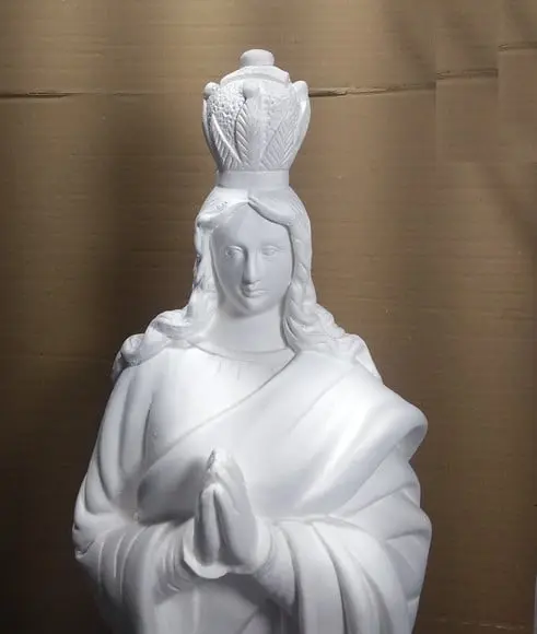 Santa Sara Imagem Santa Sara com Coroa Gesso Cru Grande 60cm