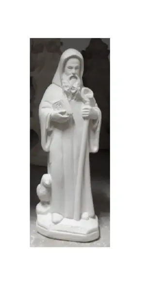São Bento Escultura em Gesso Cru Santo São Bento
