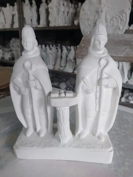 São Cosme e São Damião Imagem Cosme e Damião em Gesso Cru
