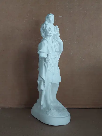 São Cristóvão Imagem Santo São Cristóvão em Gesso Cru