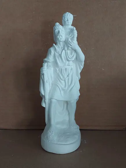 São Cristóvão Imagem Santo São Cristóvão em Gesso Cru