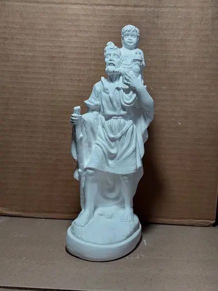 São Cristóvão Imagem Santo São Cristóvão em Gesso Cru