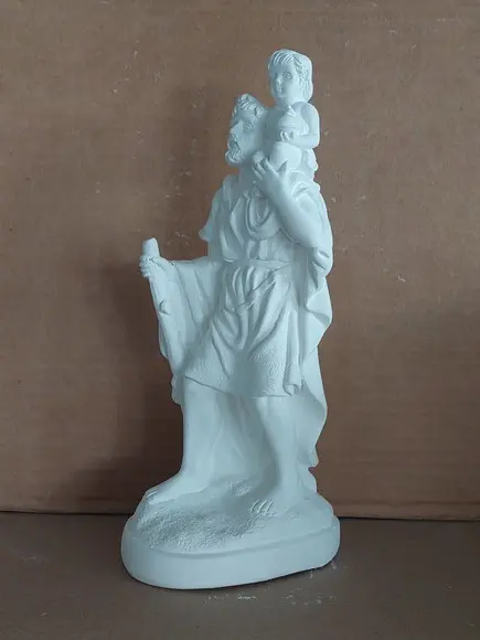 São Cristóvão Imagem Santo São Cristóvão em Gesso Cru
