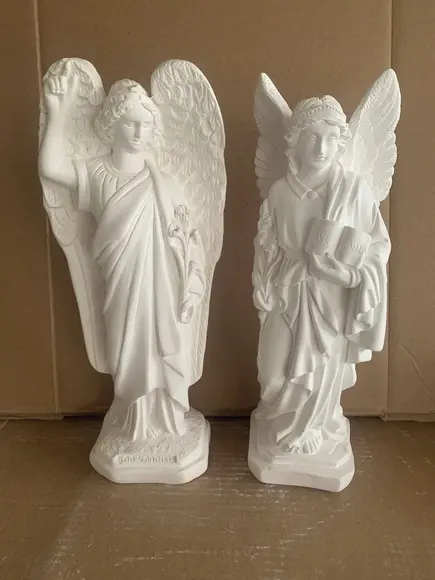 São Gabriel Imagem Arcanjo Gabriel em Gesso Cru Anjo