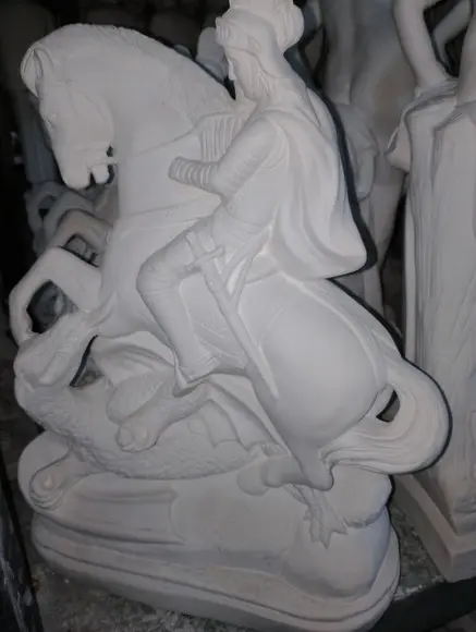 São Jorge Imagem Santo São Jorge Escultura Gesso Cru Grande