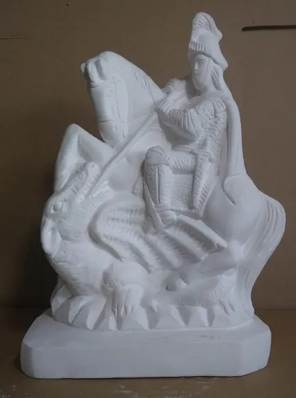 São Jorge Imagem Santo São Jorge Guerreiro em Gesso Cru