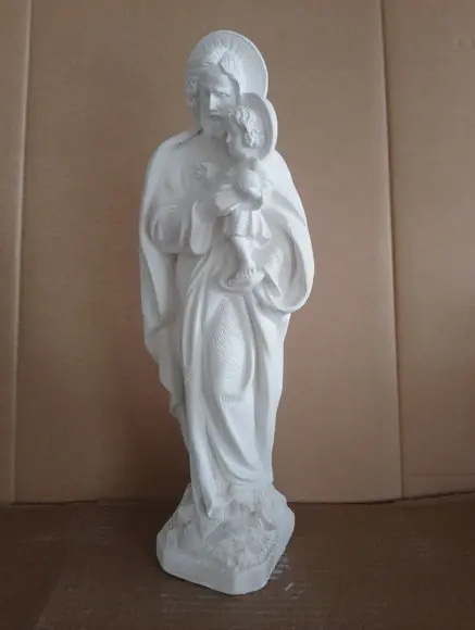 São Jose Imagem São José Escultura em Gesso Cru 33cm