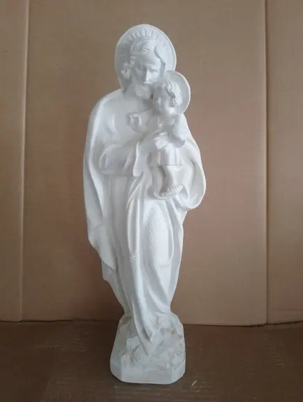 São Jose Imagem São José Escultura em Gesso Cru 33cm