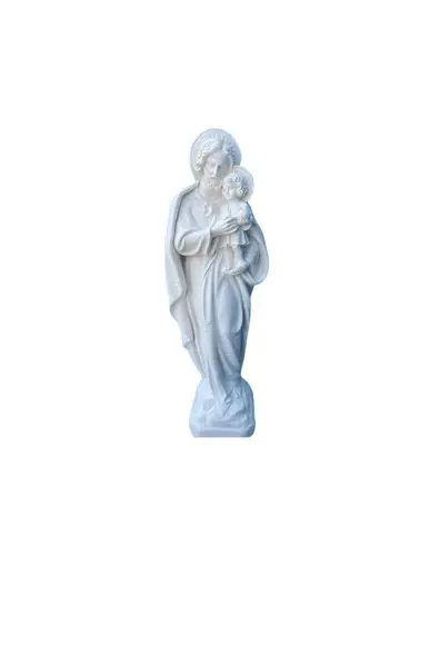 São Jose Imagem São José Escultura em Gesso Cru 33cm