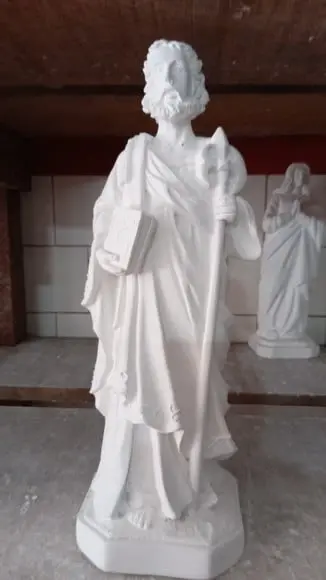 São Judas Imagem São Judas Tadeu Barroco em Gesso Cru